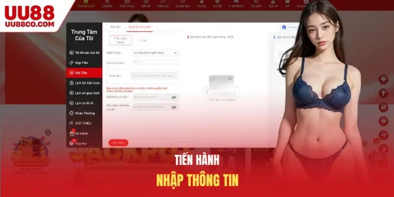 Tiến hành nhập thông tin